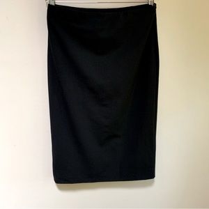 Eileen Fisher ~new ~Petite Black Italian Wool Calf Length Pencil Skirt in PP